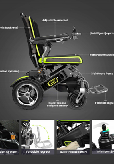 YE200 여행 경량 전동 휠체어 휴대용 전동 휠체어 브로셔